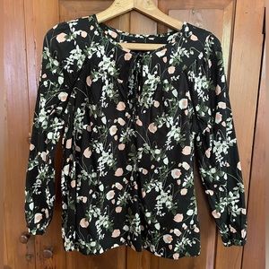 Liberty for J Crew black floral top